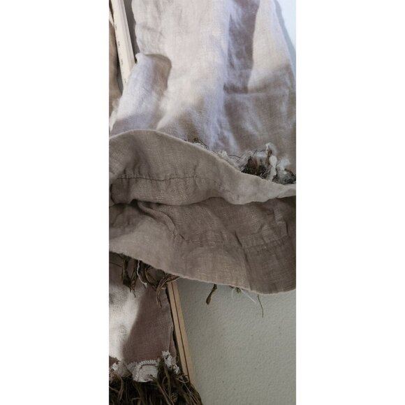 Chicos Pants Womens Linen Cropped ripped Lace & Fringe Hem Size 2.5 Short FLAWS - Picture 15 of 16